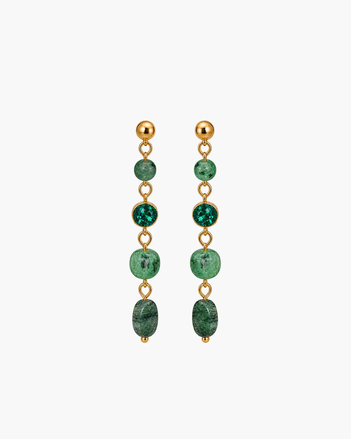 Boucle d'Oreille Amber Doré Vert